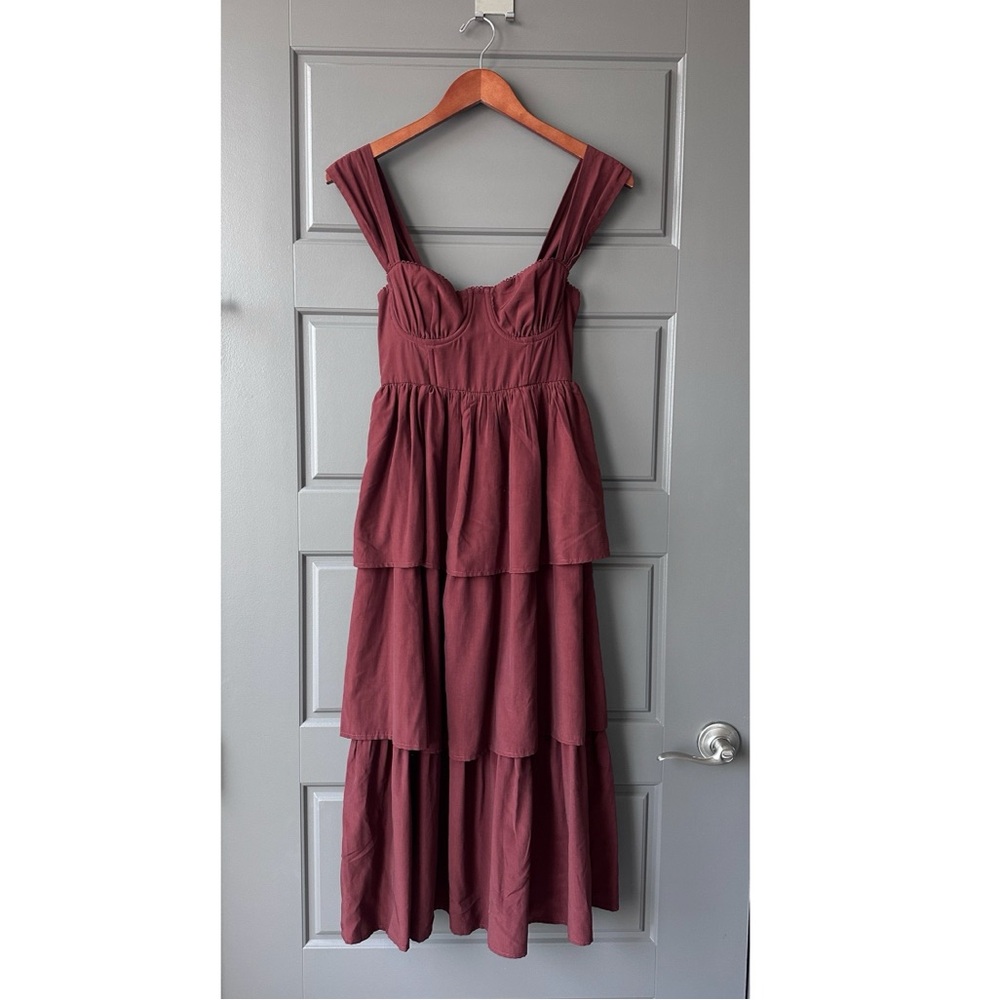 WEWOREWHAT Corset Poplin midi cocktail Dress size 0